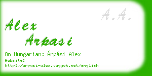 alex arpasi business card